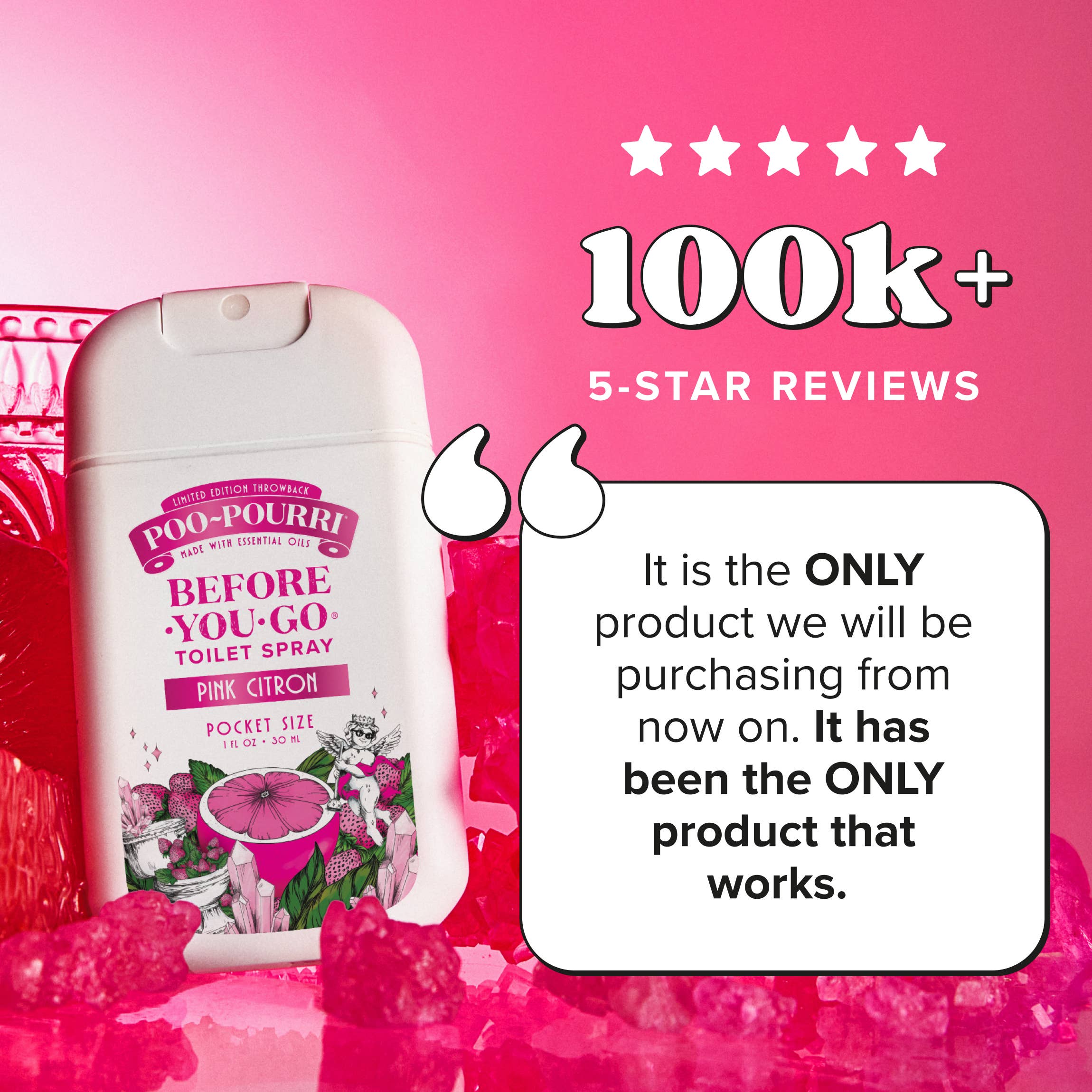 ~Pourri - Poo~Pourri Pink Citron 1oz Pocket Sprayer, Pouched