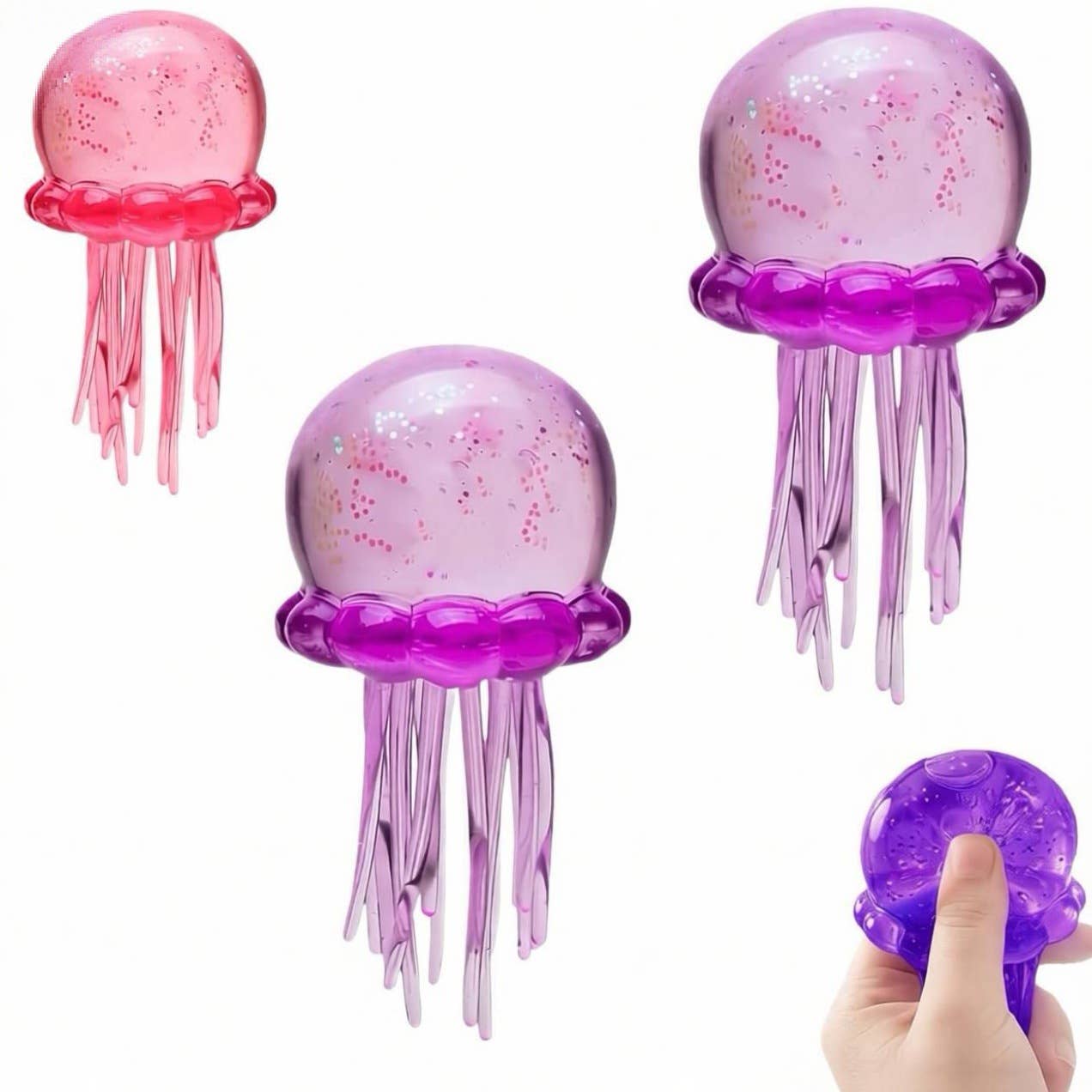 Eagle Crest Industries Inc. - Glitter Jellyfish Squishy Slow Rising Stress Relief Toy