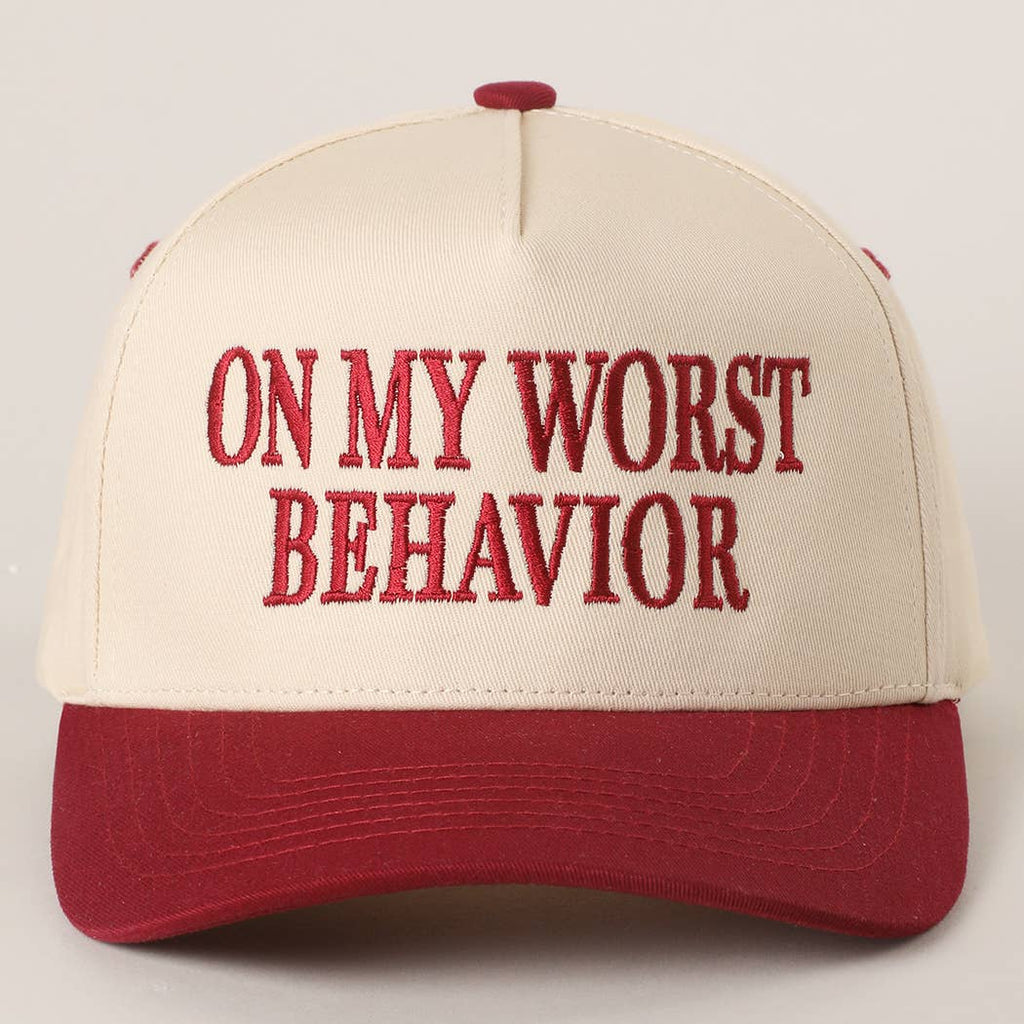 Fashion City - ON MY WORST BEHAVIOR Embroidered Trucker Hat