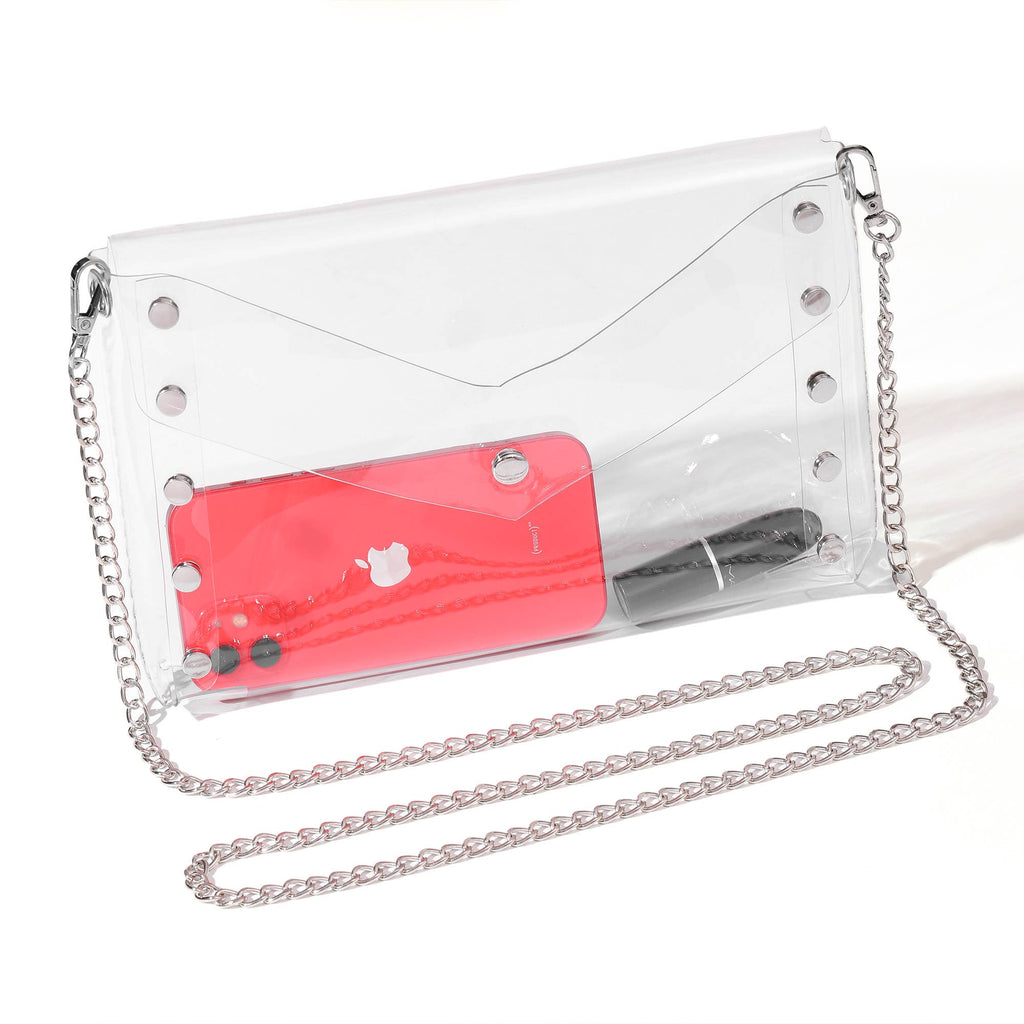 Natalie Mills - Selena Clear Handbag in Silver