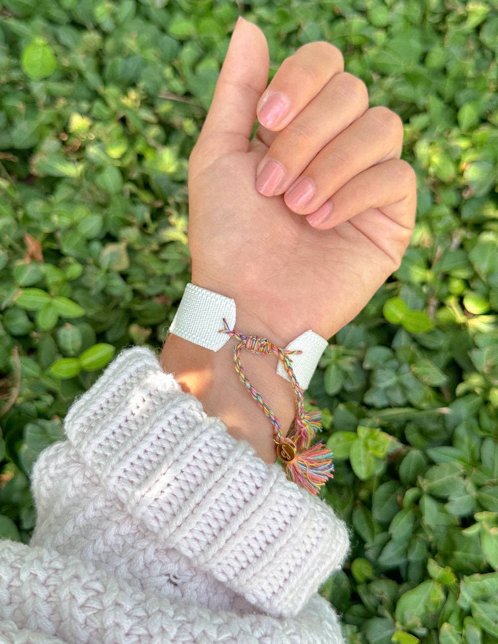 Elevated Faith - White WWJD Embroidered Bracelet