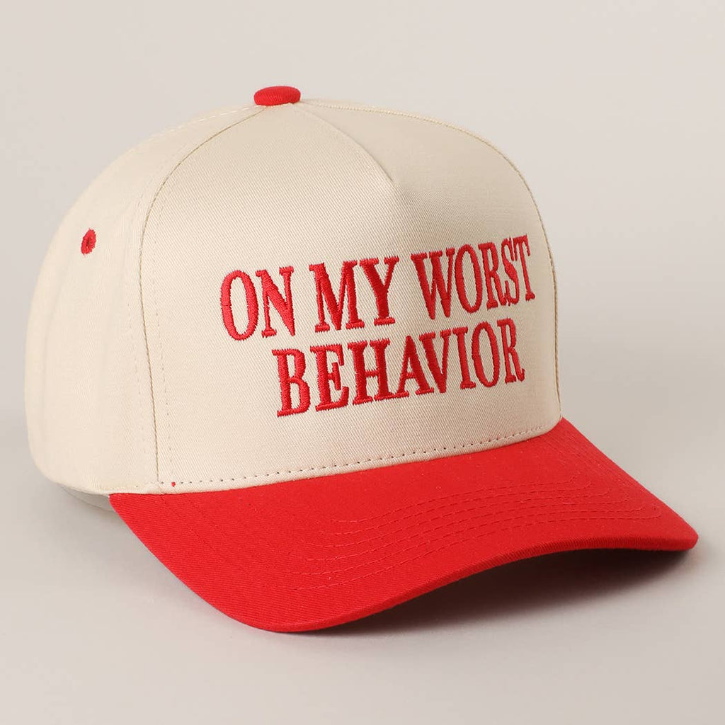 Fashion City - ON MY WORST BEHAVIOR Embroidered Trucker Hat