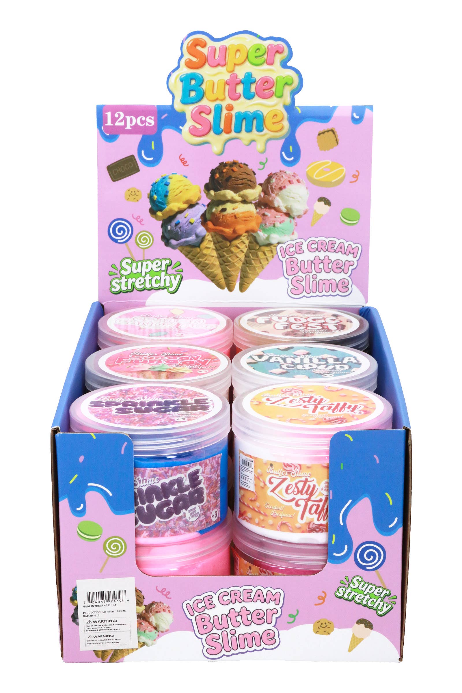 Cap Zone - Sweet Desserts Butter Slime Jar - 12 Pcs