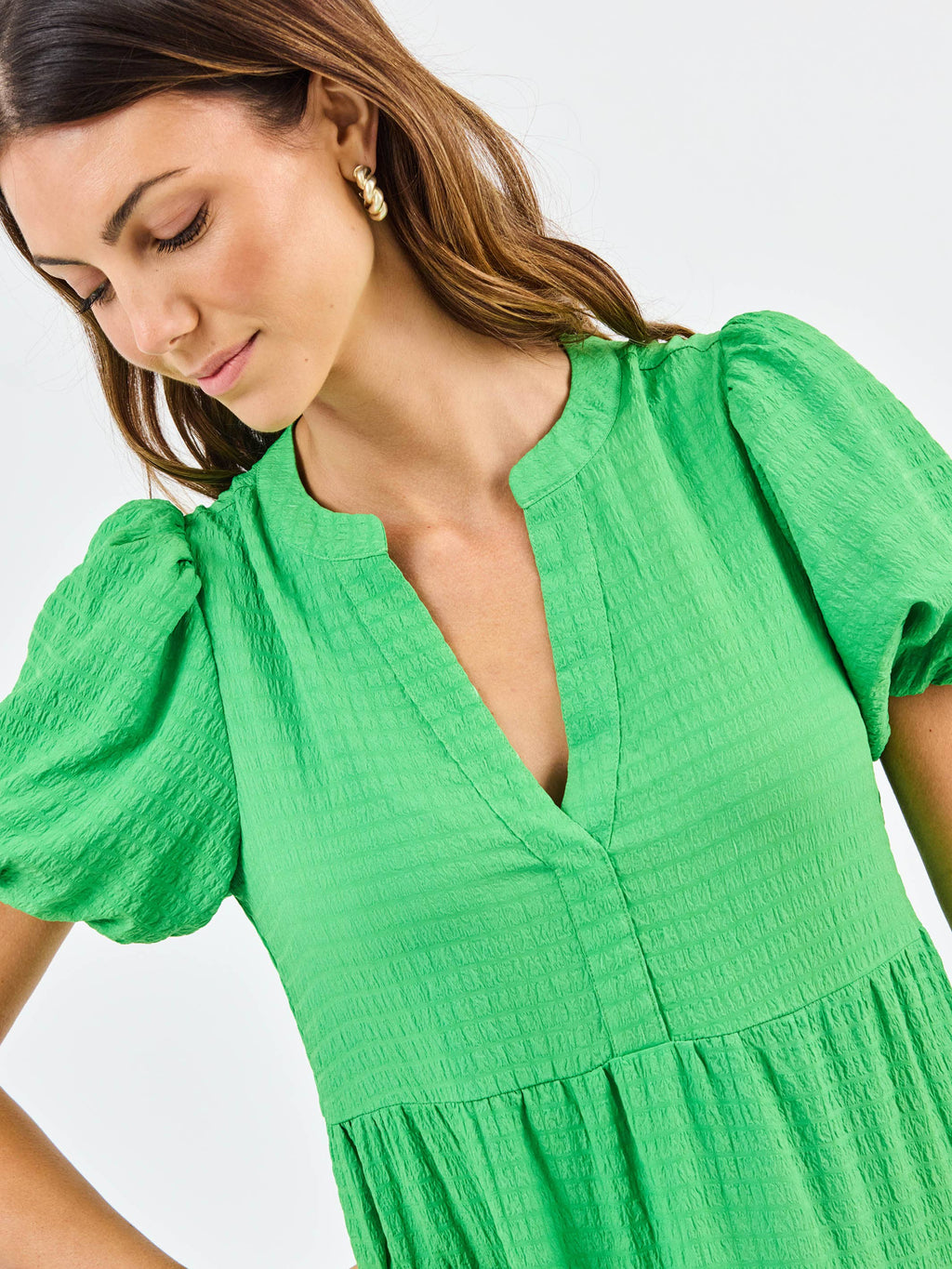 Mary Square - Kinsley Seersucker Dress | Green