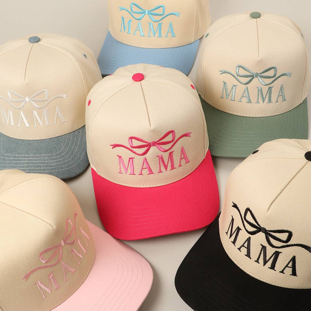 Fashion City - MAMA Ribbon Embroidered Two-Tone Trucker Hat