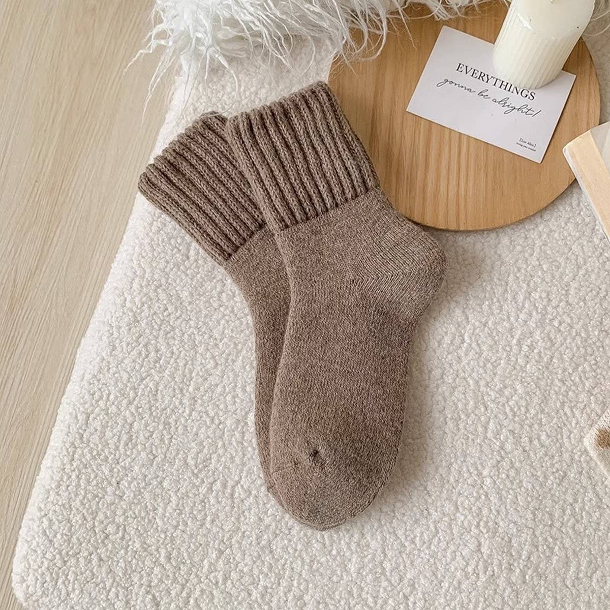 Thick Crew Socks Women Winter Warm Cozy