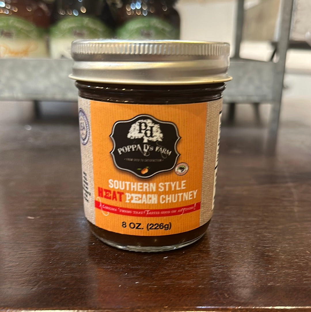 Poppa D's Farm Southern Style Heat Peach Chutney.