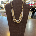 Triple Layered Necklace With Gold Chain