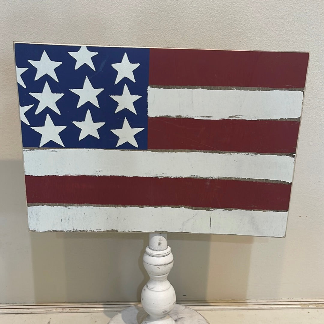 American Flag topper for welcome sign.