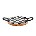 Black & White Checkered Platter & Basket Set