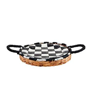 Black & White Checkered Platter & Basket Set