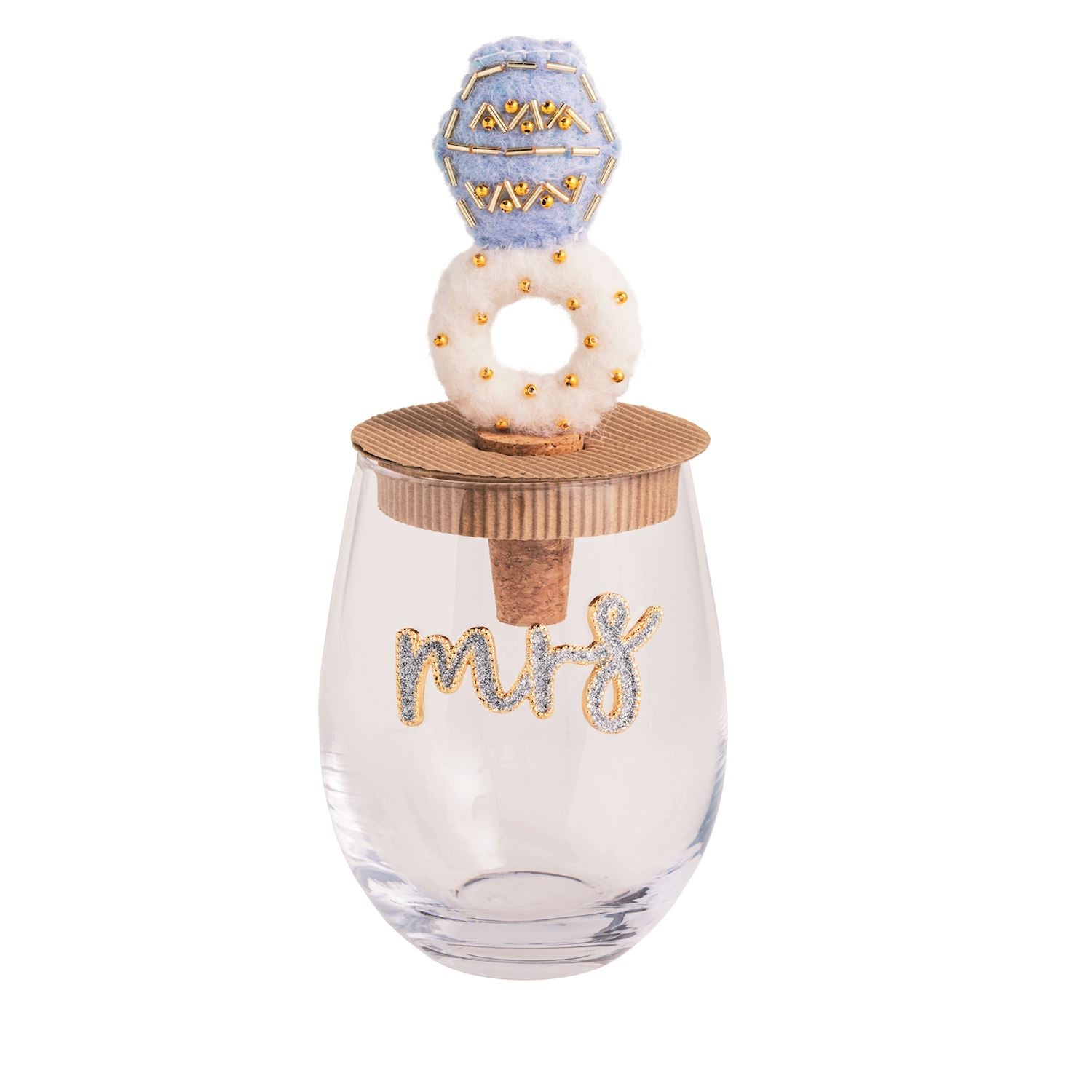 Beaded Wine Glass & Bottle Topper Sets