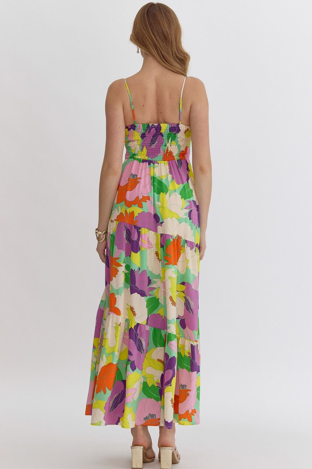 Floral Twisted Top Tiered Maxi Dresd