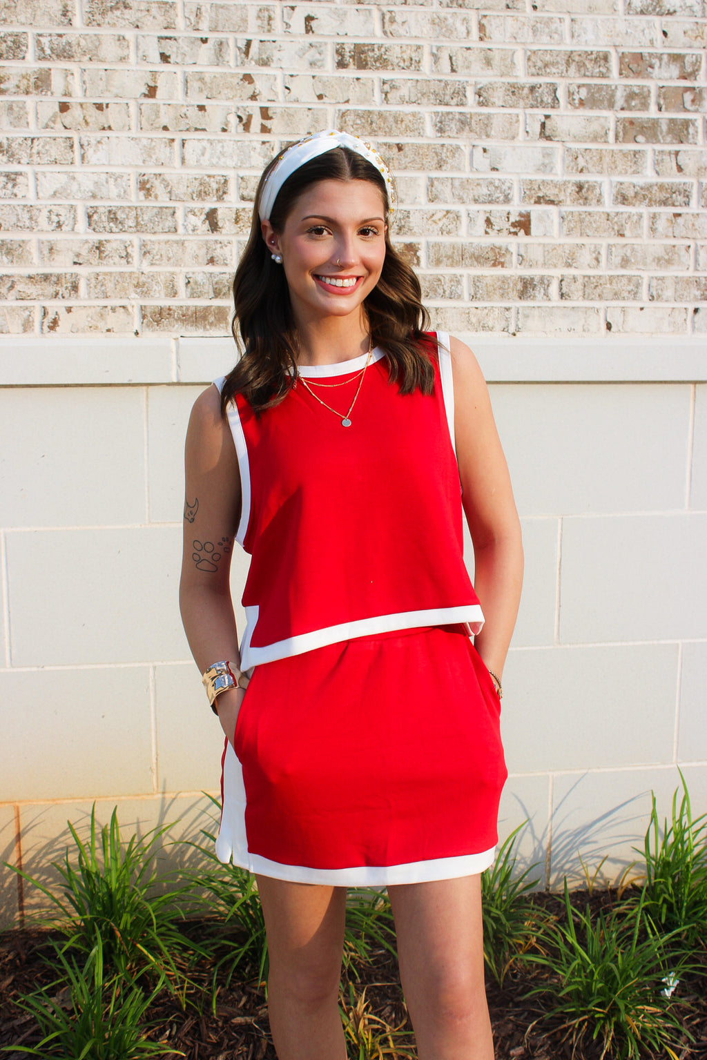 Solid Knit Skirt Set