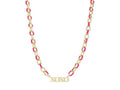 Hot Pink and Gold "xoxo" Bar Necklace