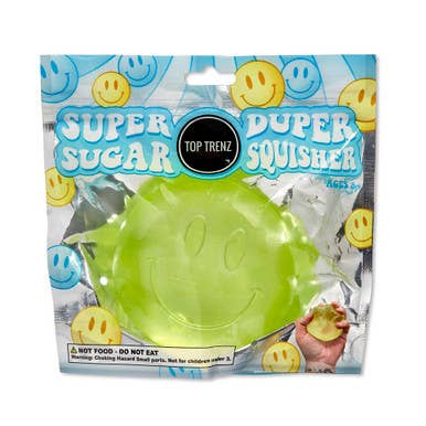 Top Trenz Inc - Super Duper Sugar Squisher Toy - Happy Face