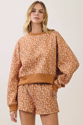 Spotted print Dropped Shoulder Set