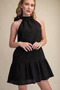 Glam - Bow Neck Halter Mini Dress