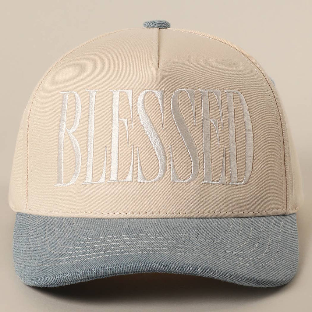 Fashion City - BLESSED Lettering Embroidery Baseball Cap