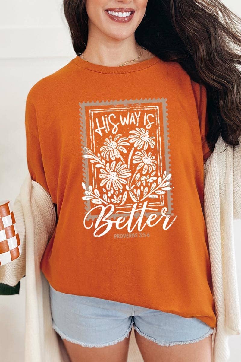 COLORBEAR - His Way Is Better Graphic Heavy Cotton Tee