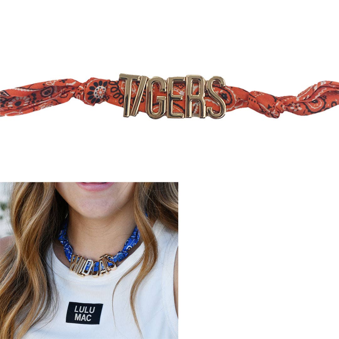 Girlie Girl Originals - TEAM CHARM NECKLACE-TIGERS ORANGE