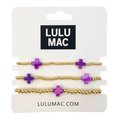 Lulu Mac Gold and Purple Cross Bracelets