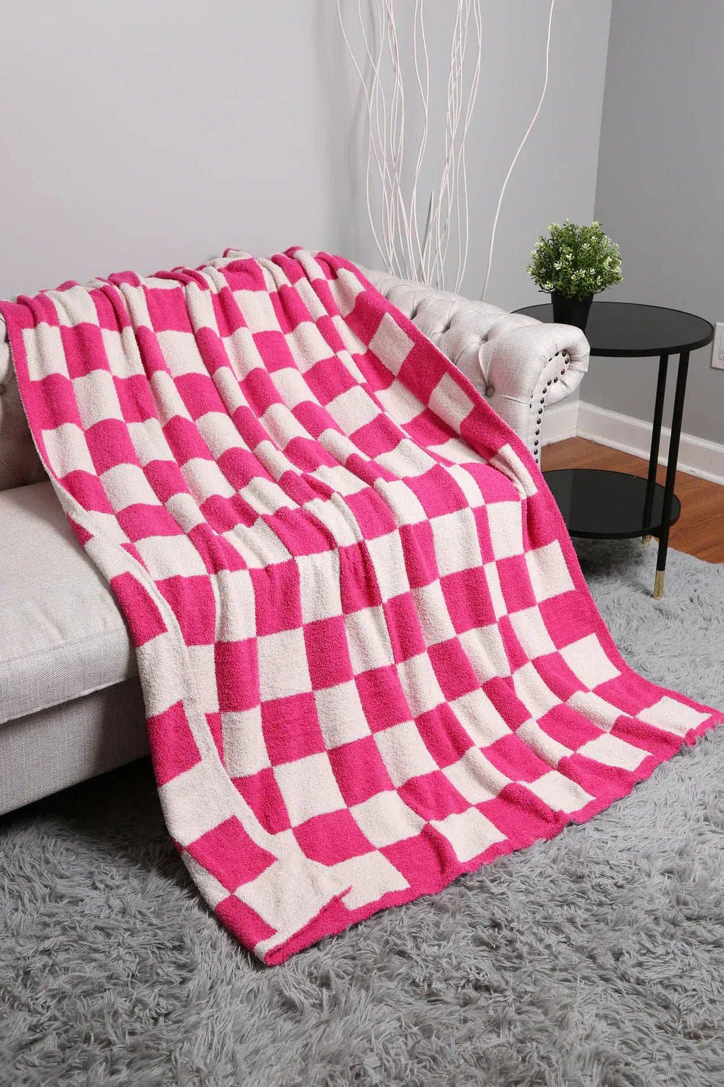 MiMi Wholesale - JCL4316 Super Lux Checkered Throw Blanket