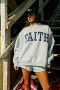 FAITH Polka-Dot Mock Neck