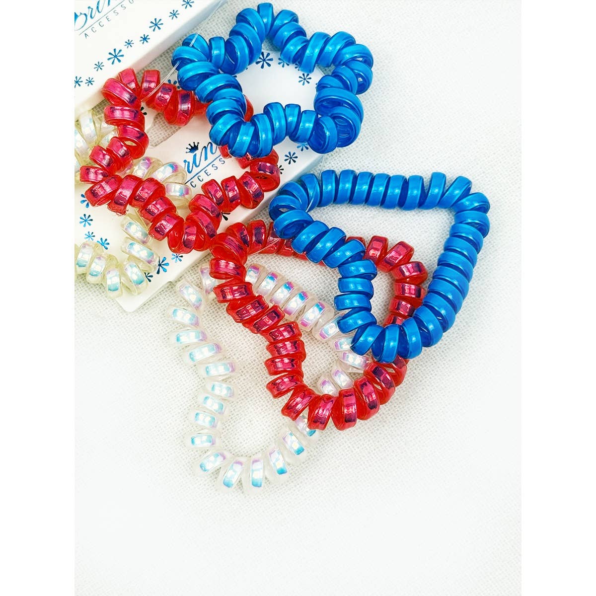 Love and Repeat - Star and Heart USA Theme Cord Hair Tie Set