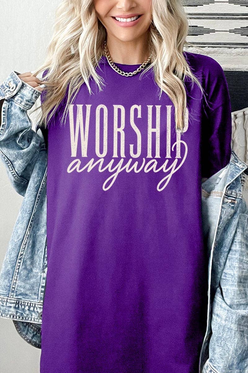 COLORBEAR - Worship Anyway Graphic Plus Heavy Cotton Tee