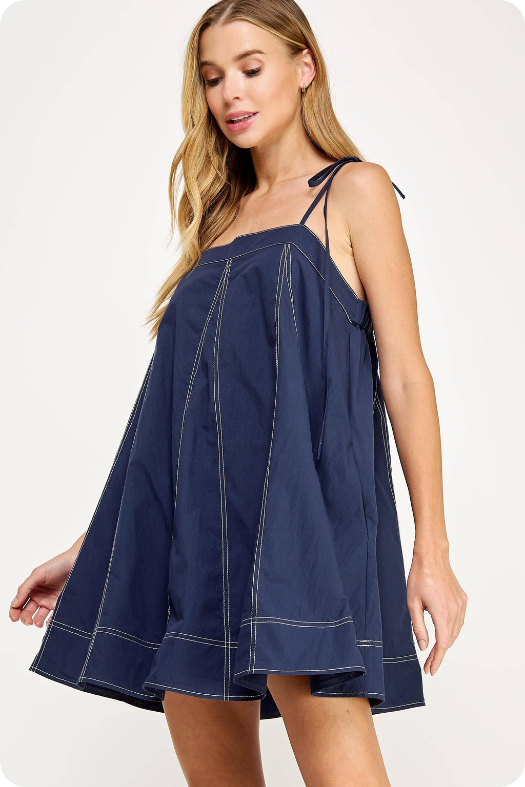 Strut & Bolt - Contrast Top Stitch Mini Dress