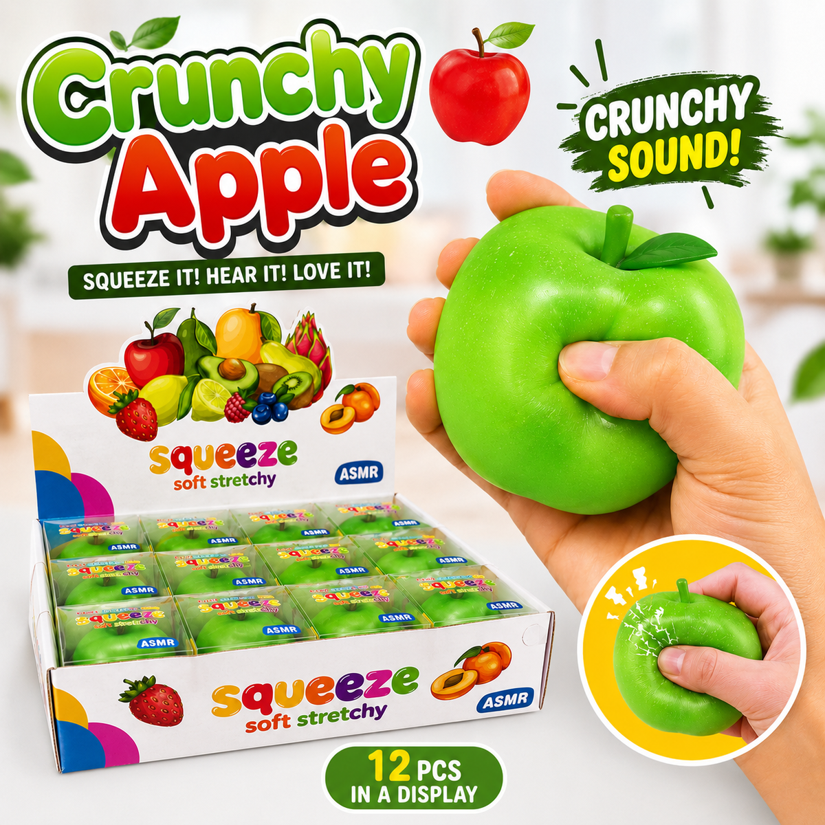 Green Crunchy Apple ASMR Squishy