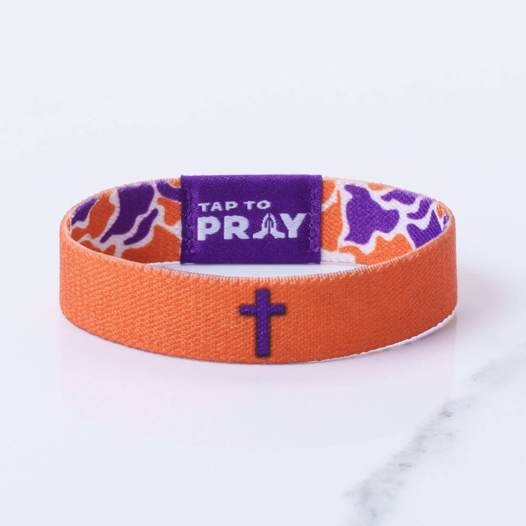 Versible - Tap To Pray™ Wristbands - Team Camo - Orange & Purple