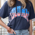 Girlie Girl Originals - LM-SS-1000 Stars & Stripes Adult Navy Comfort Colors Tee