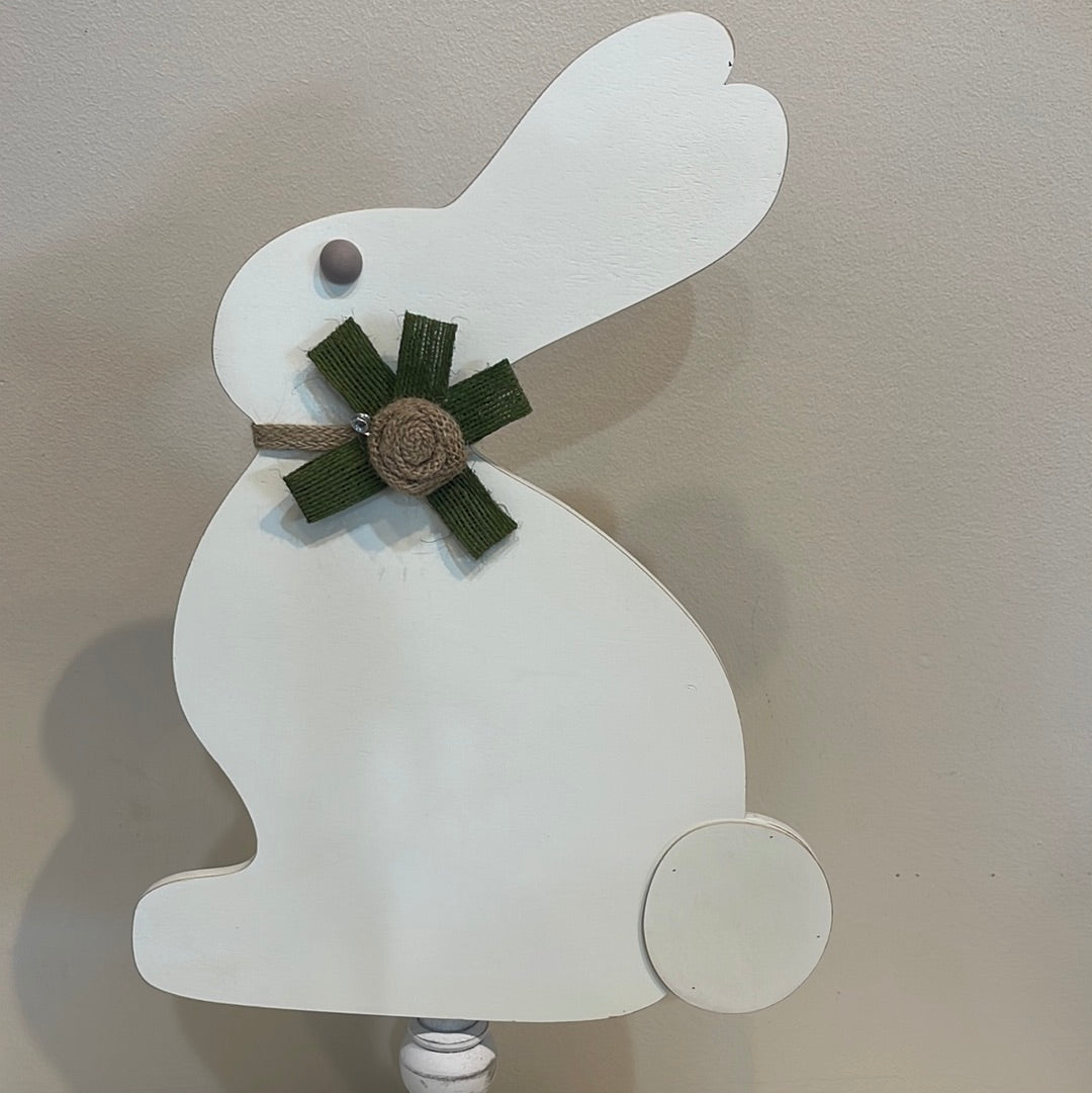 White Bunny topper for welcome sign.