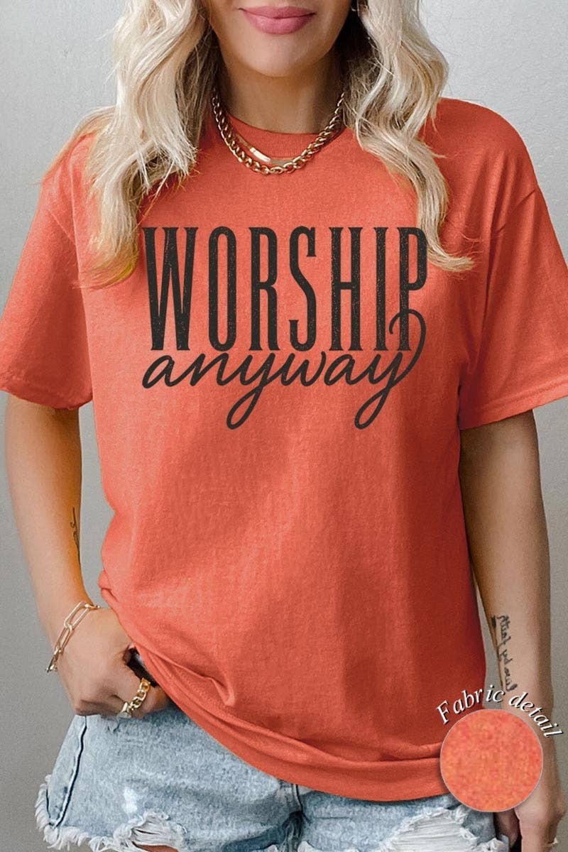 COLORBEAR - Worship Anyway Graphic Plus Heavy Cotton Tee