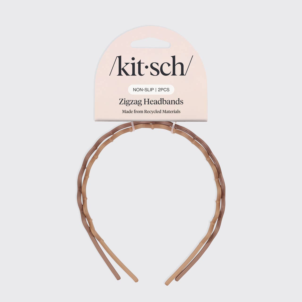KITSCH - Recycled Plastic Zig Zag Headband 2pc - Neutral