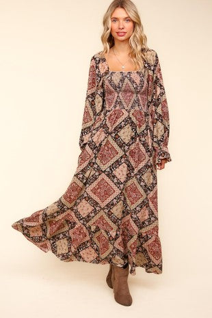 Mocha Patchwork Dress