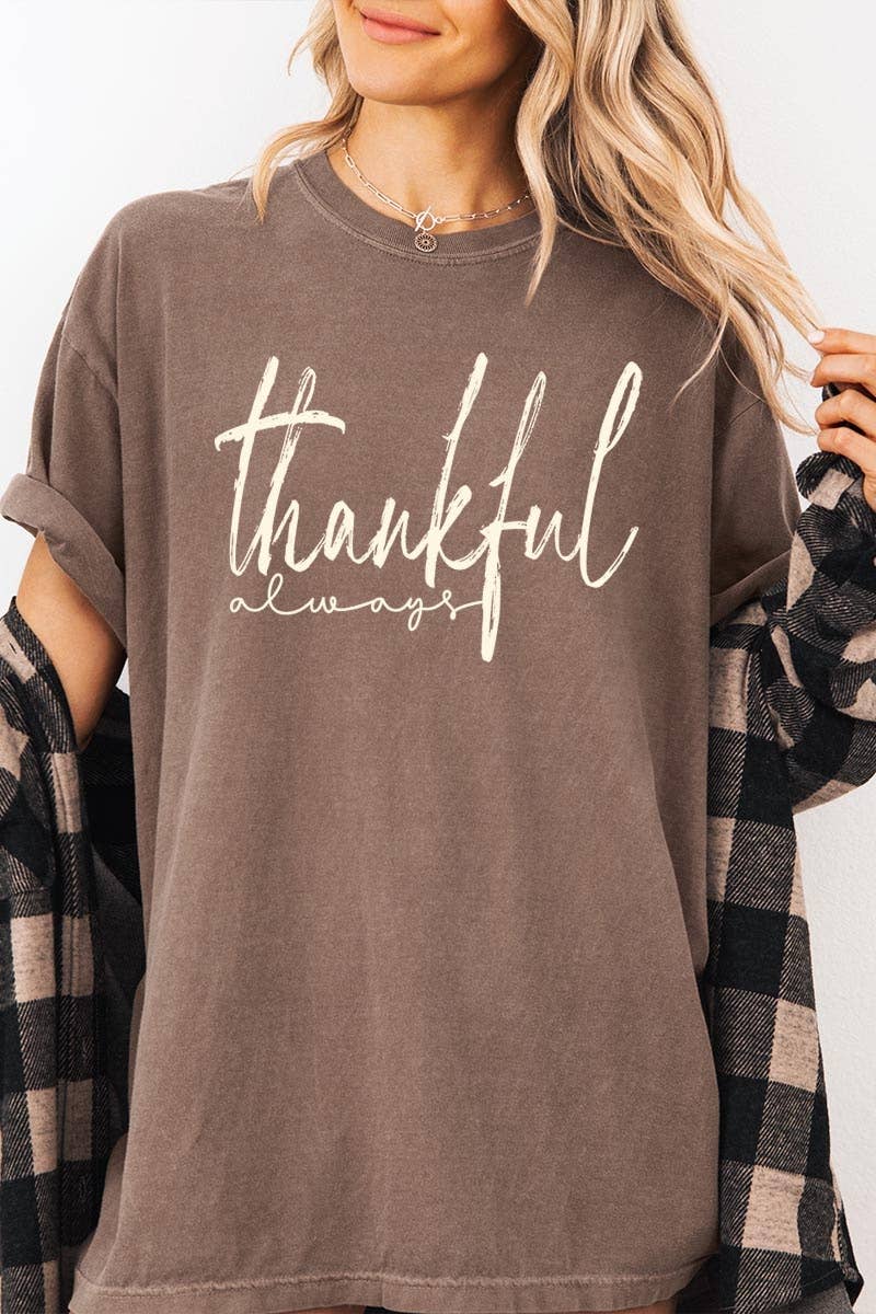 COLORBEAR - Thankful Graphic Garment Dyed Tee