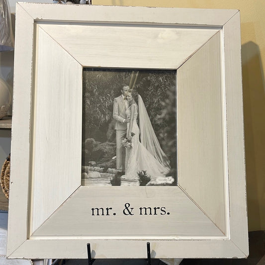 White Mr. & Mrs. picture Frame.