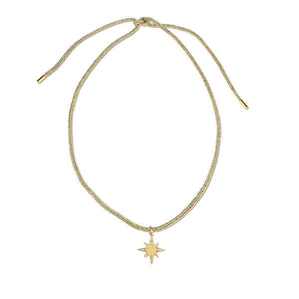 HART - Star Compass Charm with Gold Lurex Necklace Cord