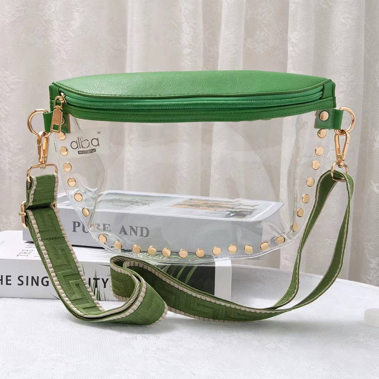 MiMi Wholesale - CB701 Lorna Clear Gameday Studded Crossbody Bag