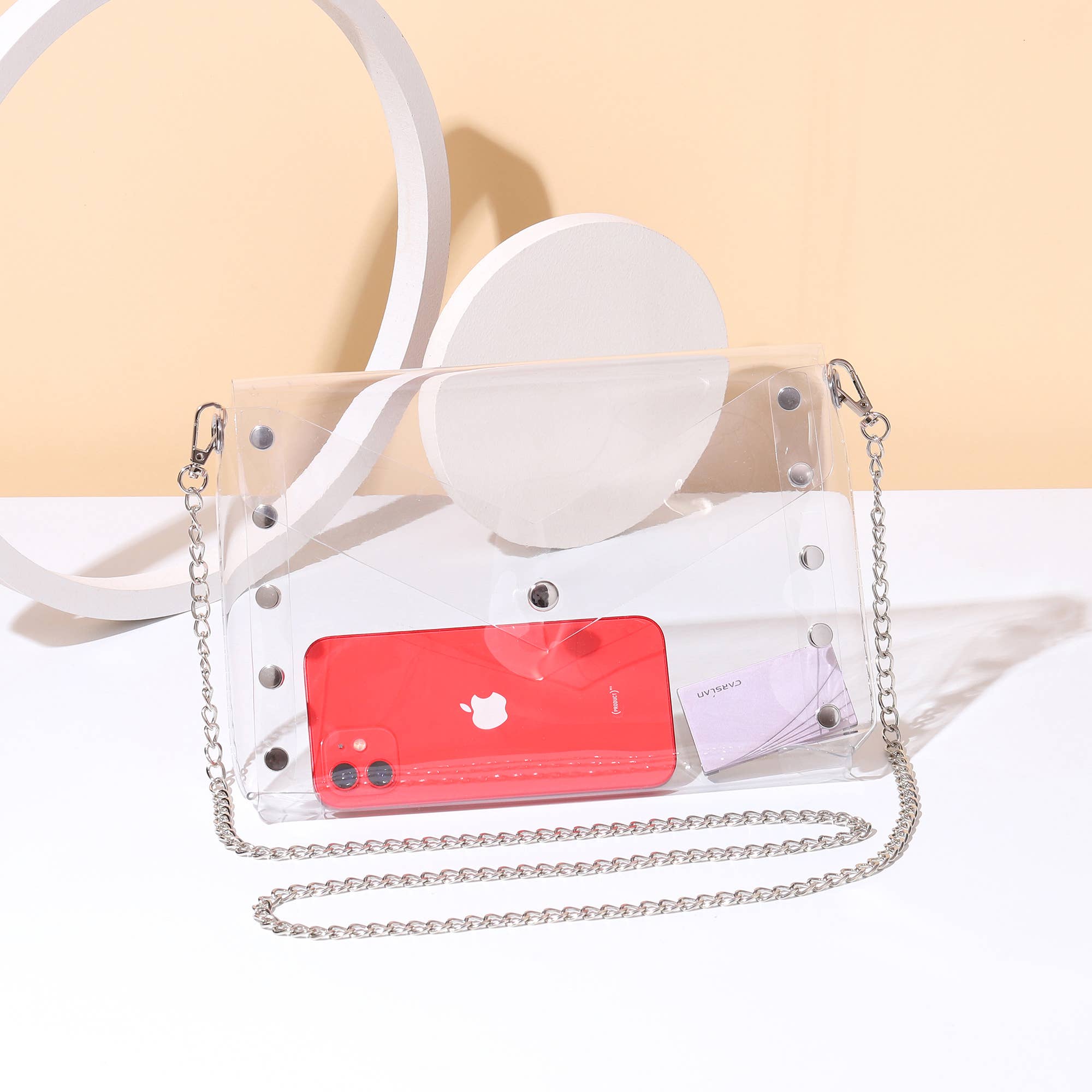 Natalie Mills - Selena Clear Handbag in Silver