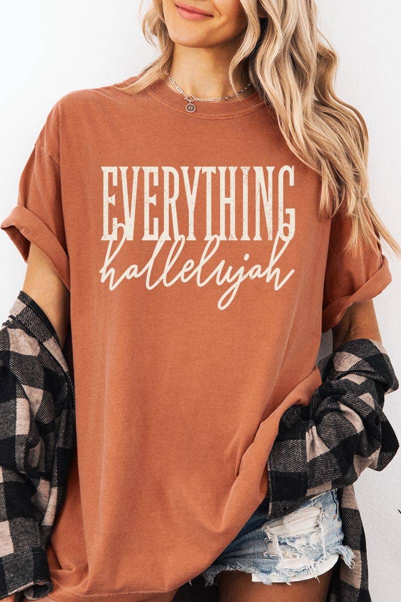 COLORBEAR - Everything Hallelujah Graphic Garment Dyed Tee