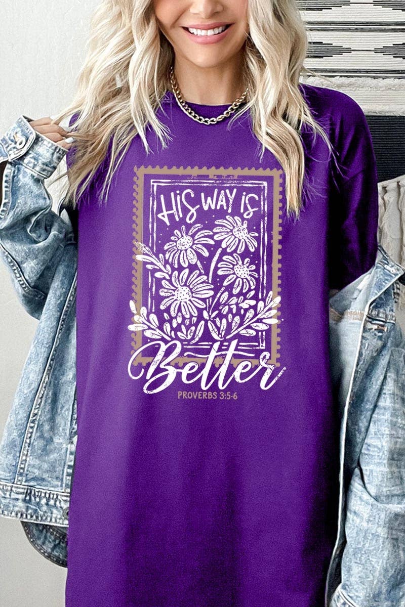 COLORBEAR - His Way Is Better Graphic Heavy Cotton Tee