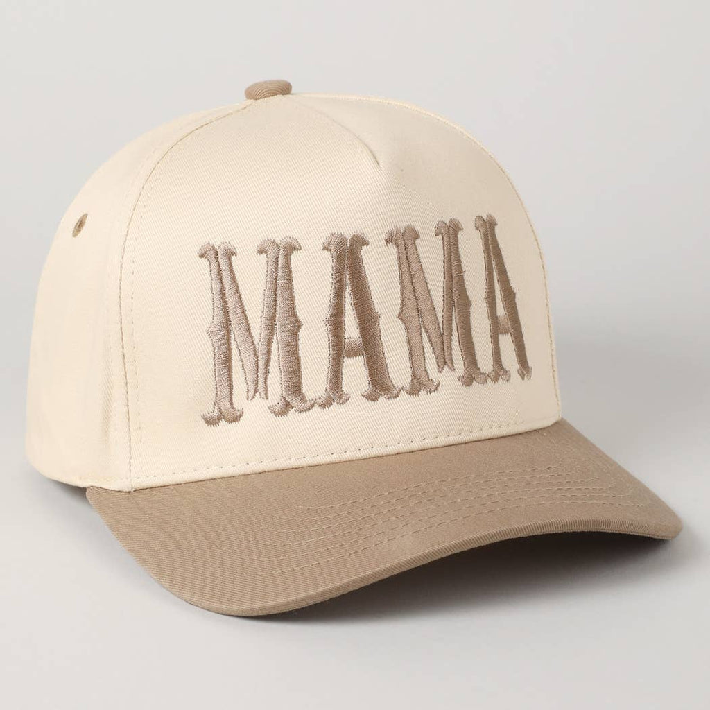 Fashion City - MAMA Typographic Design Embroidery Baseball Cap