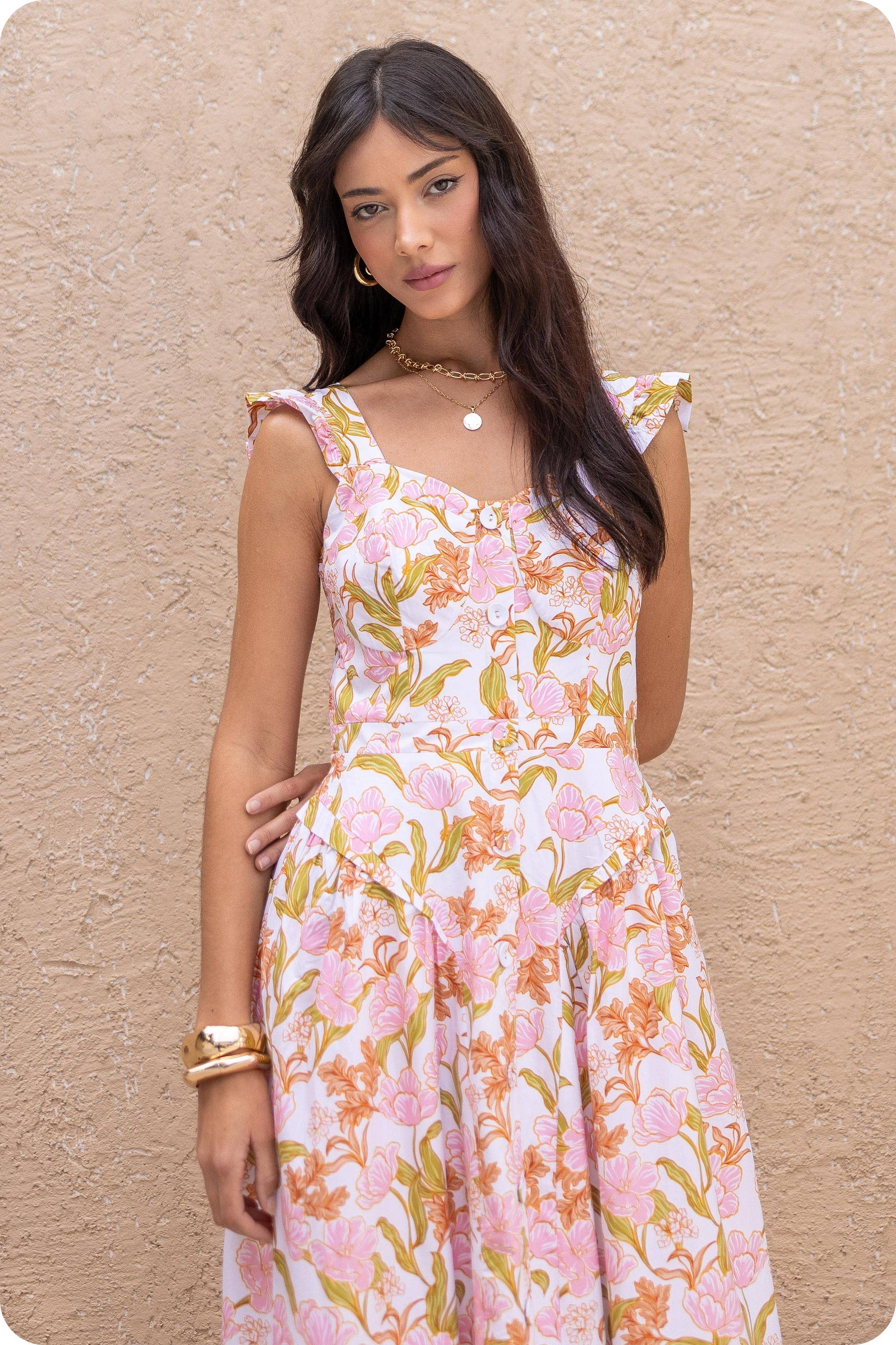 Strut & Bolt - Floral Fit and Flare Maxi Dress