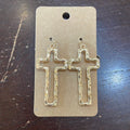 Textured Open Cross Earrings