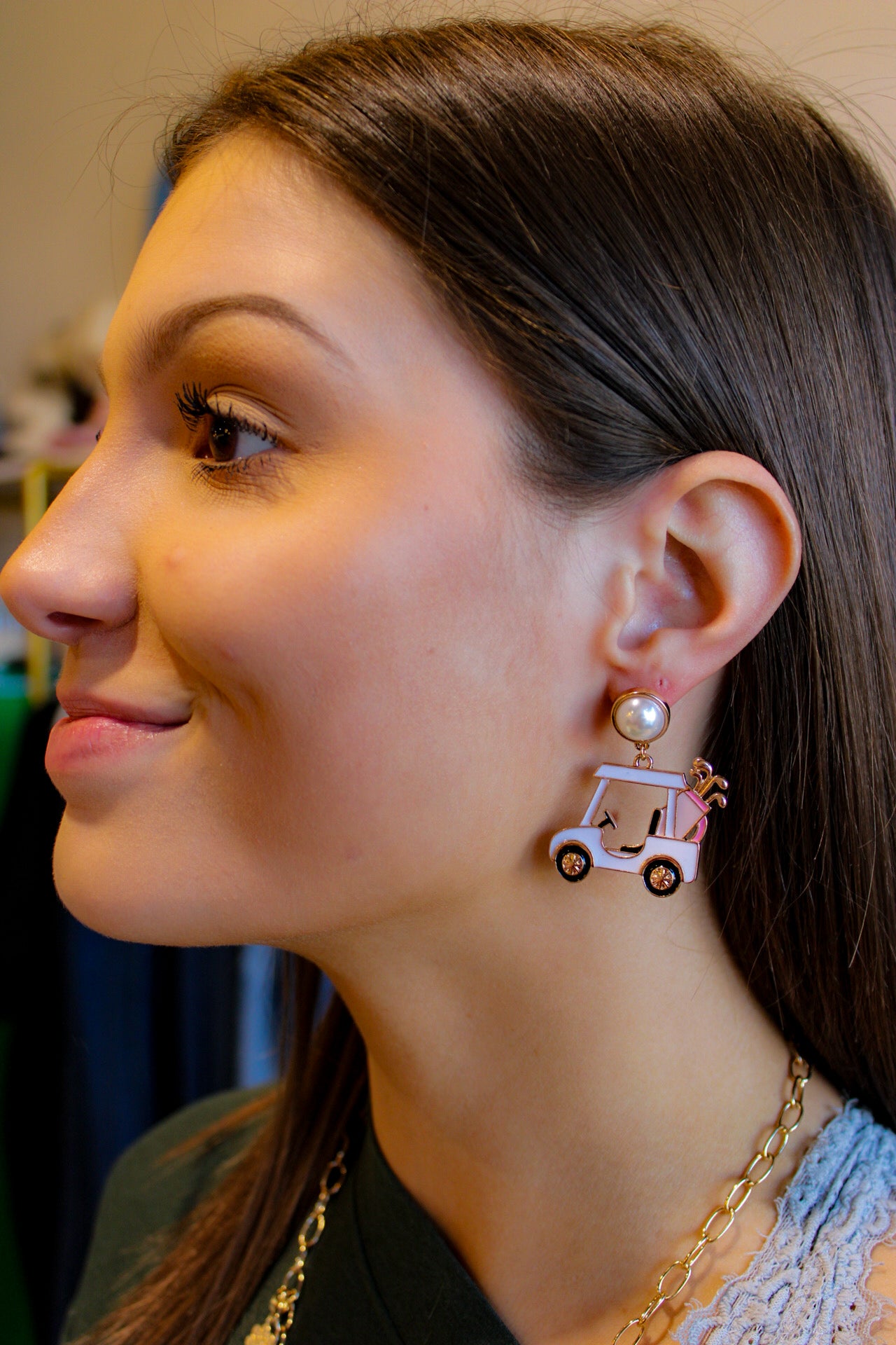 Pink Cart Earrings