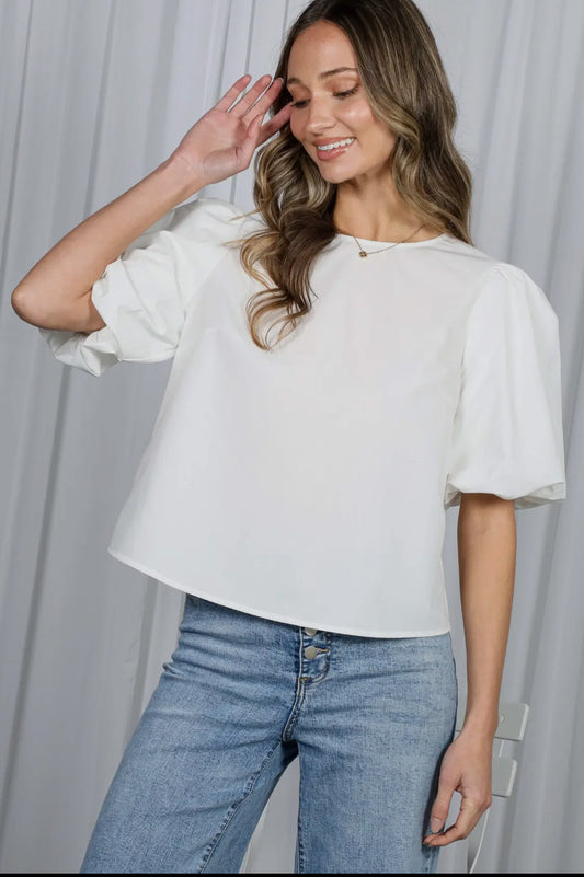 Bubble Sleeve V-Back 2 Bow Detail
Blouse Top